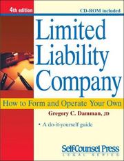 Cover of: Limited Liability Company: How to Form and Operate Your Own