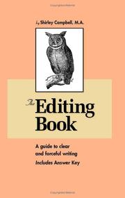 Cover of: The Editing Book by Shirley Campbell