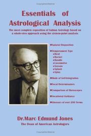 Cover of: Essentials of Astrological Analysis by Marc Edmund Jones