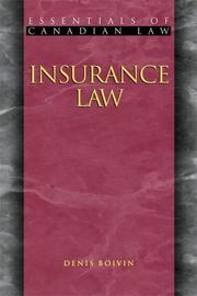 Cover of: Insurance Law (Essentials of Canadian Law)
