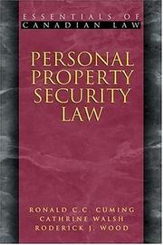 Cover of: Personal Property Security Law (Essentials of Canadian Law)