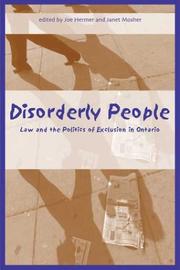 Cover of: Disorderly people by edited by Joe Hermer and Janet Mosher.