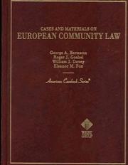 Cover of: Cases and materials on European Community law