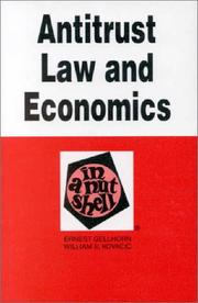 Cover of: Antitrust law and economics in a nutshell