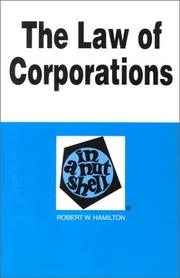 Cover of: The law of corporations in a nutshell