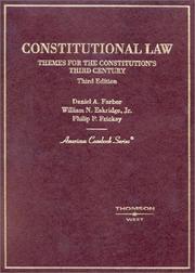 Cover of: Cases and materials on constitutional law by Daniel A. Farber