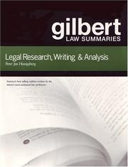 Cover of: Gilbert Law Summaries: Legal Research, Writing & Analysis