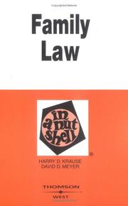 Cover of: Family Law: In a Nutshell (Nutshell Series)