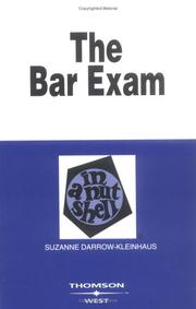 Cover of: The bar exam in a nutshell by Suzanne Darrow-Kleinhaus