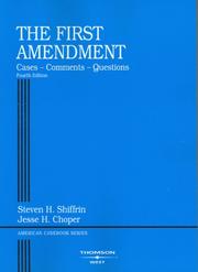 Cover of: First Amendment: Cases, Comments, Questions.