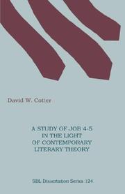 Cover of: A study of Job 4-5 in the light of contemporary literary theory