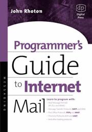 Cover of: Programmer's Guide to Internet Mail (HP Technologies) by John Rhoton
