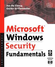 Cover of: Microsoft Windows Security Fundamentals by Jan De Clercq, Guido Grillenmeier