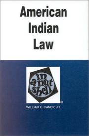 Cover of: American Indian Law in a Nutshell (Nutshell Series) (3rd ed) (Nutshell Series)