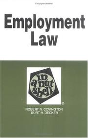 Cover of: Employment law in a nutshell by Robert N. Covington