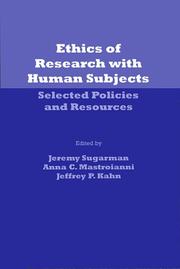Cover of: Ethics of Research With Human Subjects: Selected Policies & Resources