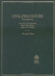 Cover of: Civil procedure by Jack H. Friedenthal