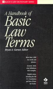 Cover of: A handbook of basic law terms