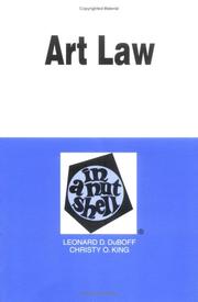 Art law in a nutshell by Leonard D. DuBoff