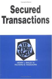 Cover of: Secured transactions in a nutshell