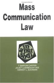 Cover of: Mass Communications Law: In a Nutshell (Nutshell Series.)