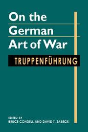 Cover of: On the German Art of War: Truppenführung (Art of War) (Art of War)