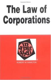 Cover of: The Law of Corporations: In a Nutshell (In a Nutshell (West Publishing))