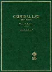 Cover of: Criminal law by Wayne R. LaFave