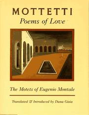 Cover of: Mottetti: poems of love : the motets of Eugenio Montale