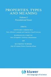 Cover of: Properties, Types and Meaning: Volume I by Gennaro Chierchia, Barbara Hall Partee, Raymond Turner
