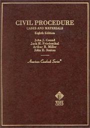 Cover of: Civil Procedure: Cases and Materials (American Casebook Series)