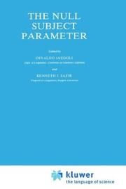 Cover of: The Null Subject Parameter (Studies in Natural Language and Linguistic Theory) by 