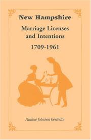 Cover of: New Hampshire marriage licenses and intentions, 1709-1961