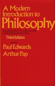 Cover of: MODERN INTRODUCTION TO PHILOSOPHY, 3RD ED (Free Press Textbooks in Philosophy)
