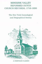Minisink Valley Reformed Dutch Church records by New York Genealogical and Biographical Society