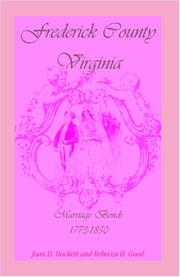 Cover of: Frederick County, Virginia marriage bonds