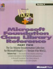 Cover of: Microsoft Visual C++: Development System for Windows 95 and Windows Nt Version 4 : Microsoft Foundation Class Library Reference (Microsoft Visual C++)