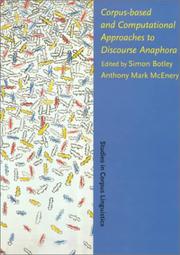 Cover of: Corpus-based and computational approaches to discourse anaphora