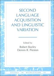 Cover of: Second language acquisition and linguistic variation