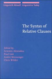 Cover of: The Syntax of relative clauses