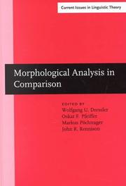 Cover of: Morphological analysis in comparison by edited by Wolfgang U. Dressler ... [et al.].