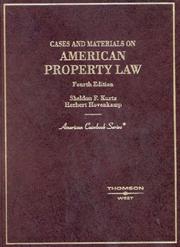 Cover of: Cases and materials on American property law by Sheldon F. Kurtz