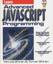 Cover of: Learn advanced JavaScript programming by Yehuda Shiran