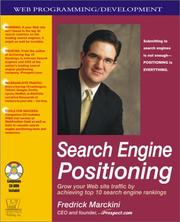Cover of: Search Engine Positioning by Fredrick W. Marckini