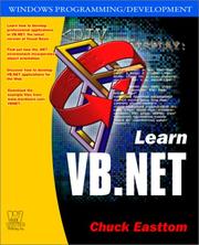 Cover of: Learn VB.NET by Chuck Easttom