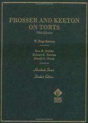 Cover of: Prosser and Keeton on Torts, 5th Edition by Page Keeton