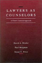 Cover of: Lawyers as counselors