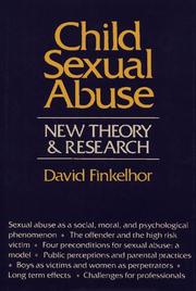 Cover of: Child sexual abuse: new theory and research