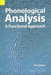 Cover of: Phonological Analysis by Donald A. Burquest