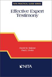 Cover of: Effective Expert Testimony (Practical Guide series) (Nita Practical Guide Series)